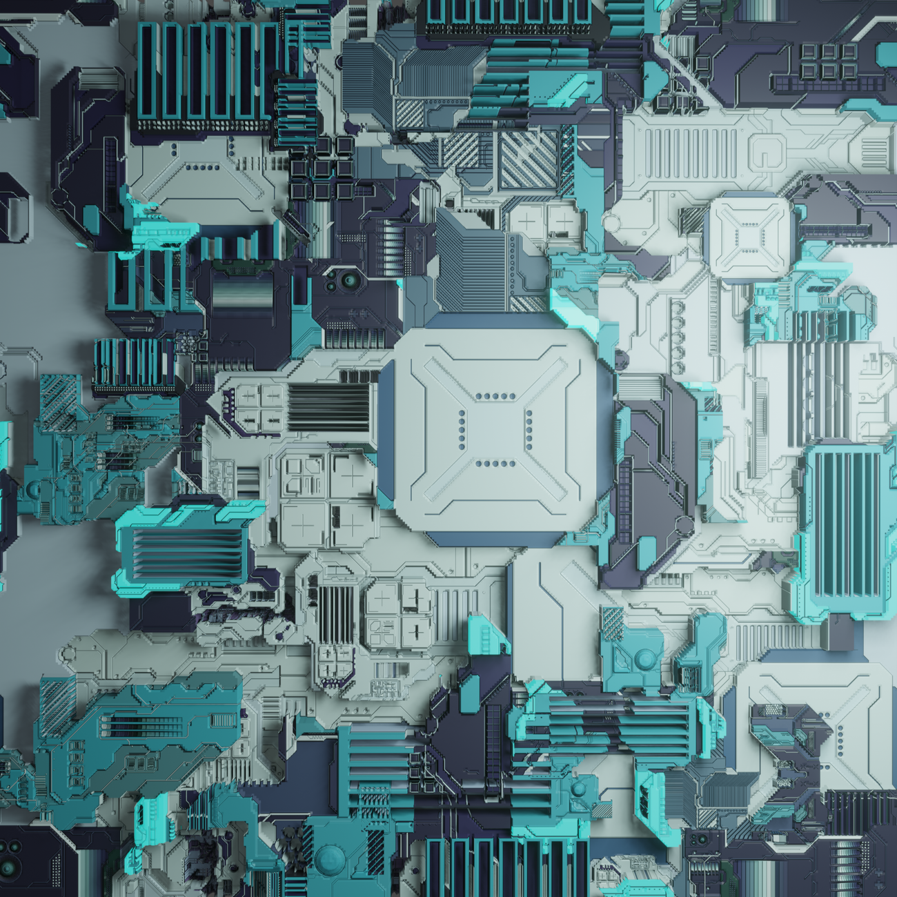 Artificial intelligence chip and glowing nodes
